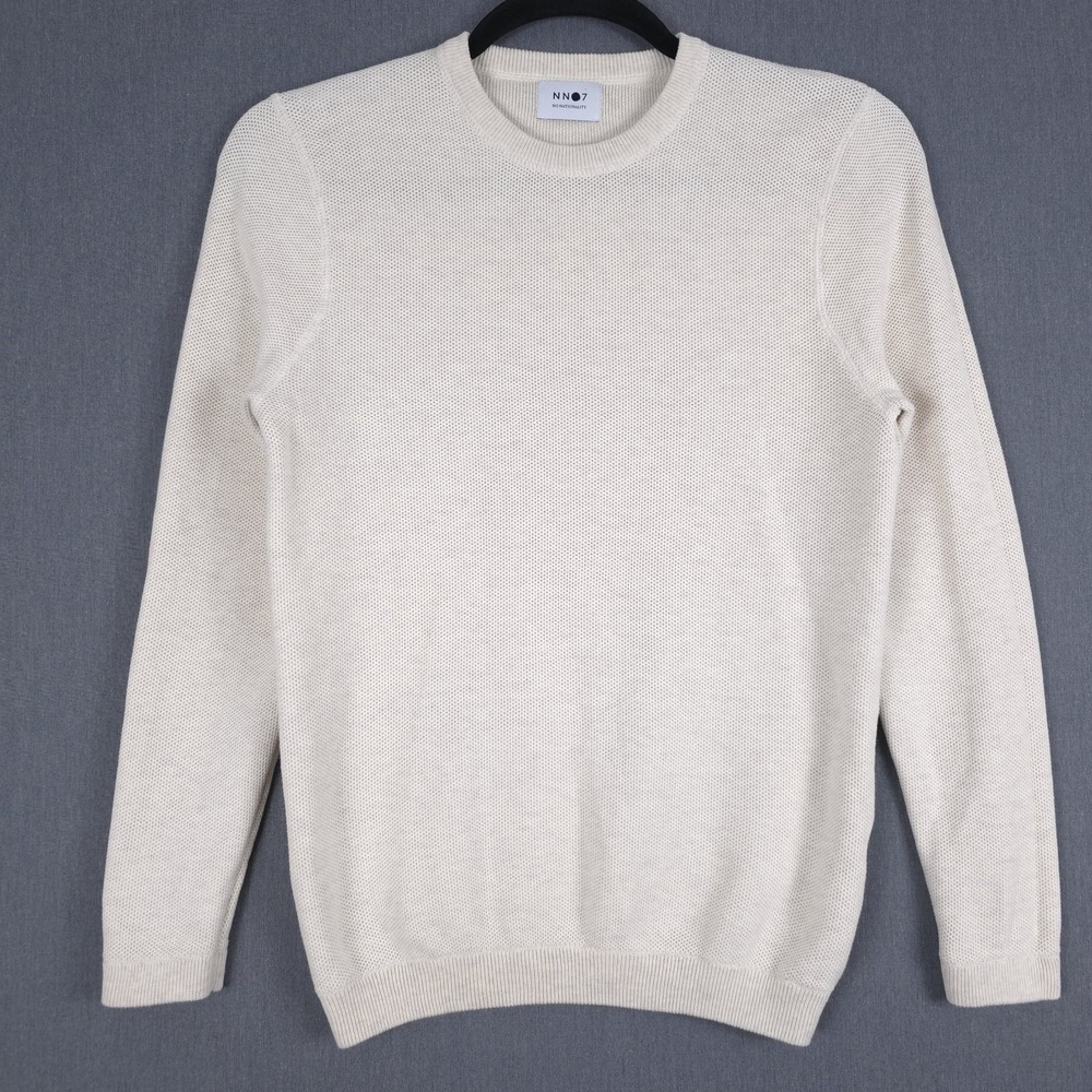 NN07 Hubert Sweater Mens Medium Beige‎ Honeycomb Weave Pullover No Nationality